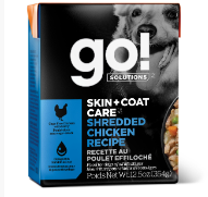 Go! Solutions Skin + Coat Care Shredded Chicken Wet Dog Food, 12.5-oz