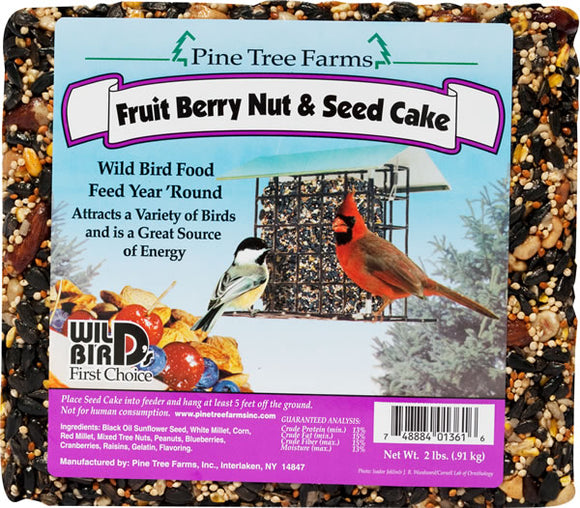Pine Tree Farms Fruit Berry Nut & Seed Cake Wild Bird Food, 32-oz