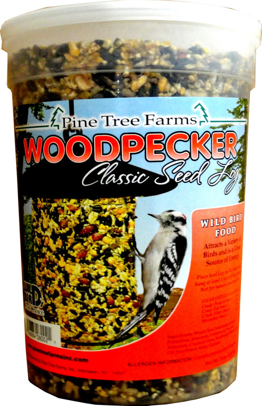 Pine Tree Farms Woodpecker Classic Seed Log Wild Bird Food, 36-oz