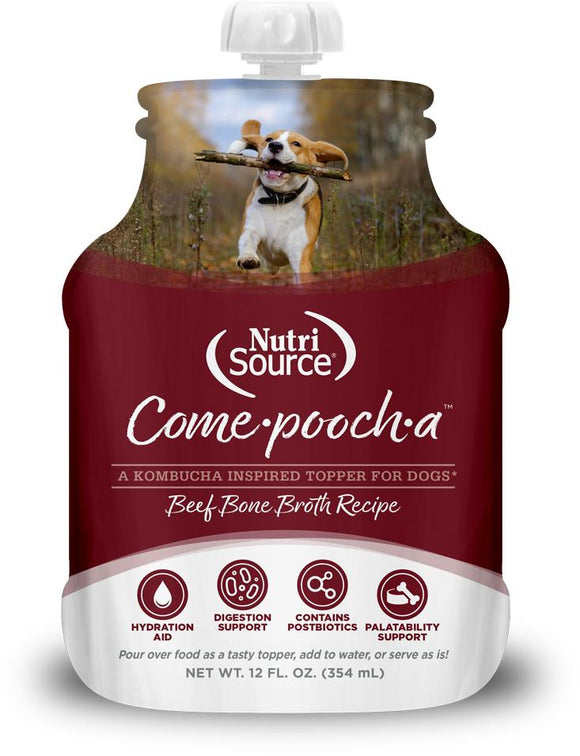 NutriSource- Come-Pooch-A Beef Bone Broth Dog Food Topper, 12-oz