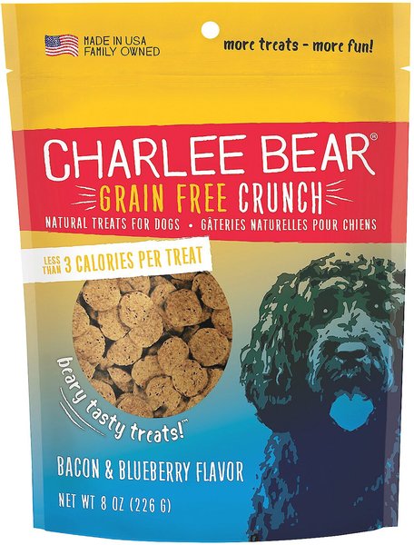 Charlee Bear Natural Bear Crunch Bacon & Blueberry Grain-Free Dog Treats, 8-oz