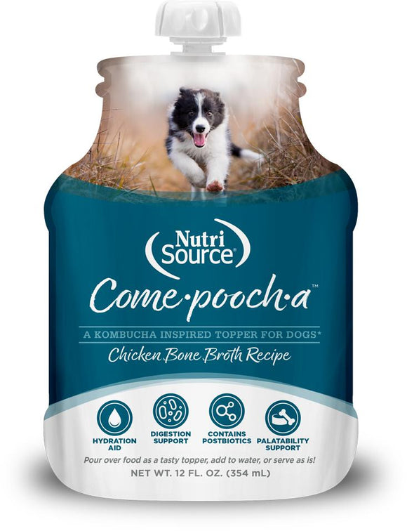 NutriSource- Come-Pooch-A Chicken Bone Broth Dog Food Topper, 12-oz