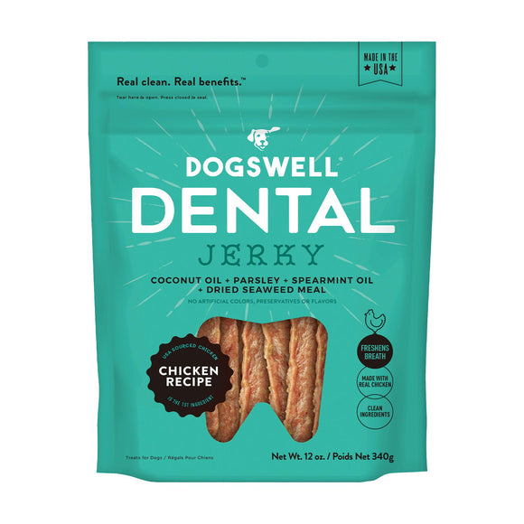 Dogswell Dental Jerky Chicken Recipe Dog Treats, 12-oz