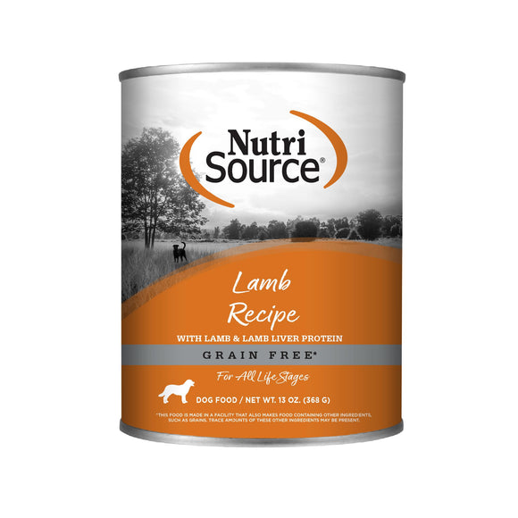 NutriSource- Grain Free Lamb Formula Canned Dog Food, 13-oz
