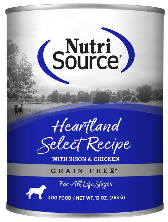 NutriSource- Grain Free Heartland Select Formula Canned Dog Food, 13-oz