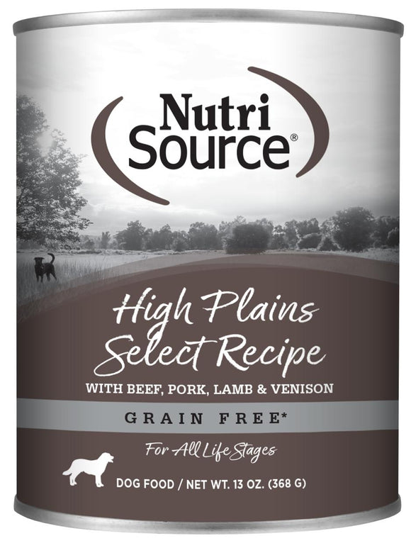 NutriSource- Grain Free High Plains Select Canned Dog Food, 13-oz