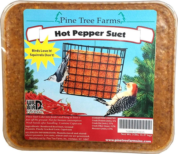 Pine Tree Farms Hot Pepper Suet Wild Bird Food, 3-lb