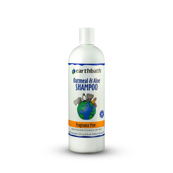Earthbath Oatmeal & Aloe Shampoo for Dogs & Cats, Fragrance Free, 16-oz