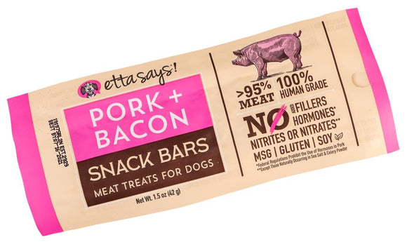 Etta Says! Pork + Bacon Snack Bars Dog Treats, 1.5-oz, 1-count