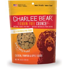 Charlee Bear Natural Bear Crunch Chicken, Pumpkin & Apple Grain-Free Dog Treats, 8-oz