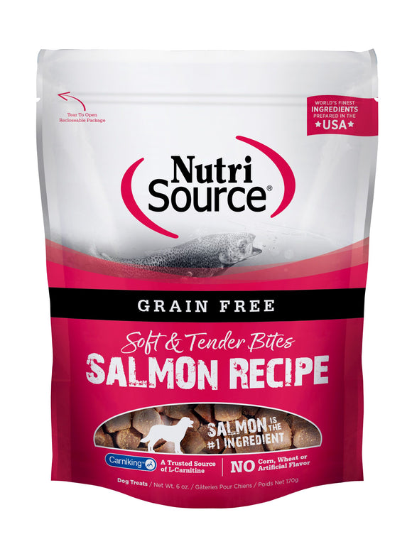NutriSource- Grain Free Bites Salmon Dog Treats, 6-oz