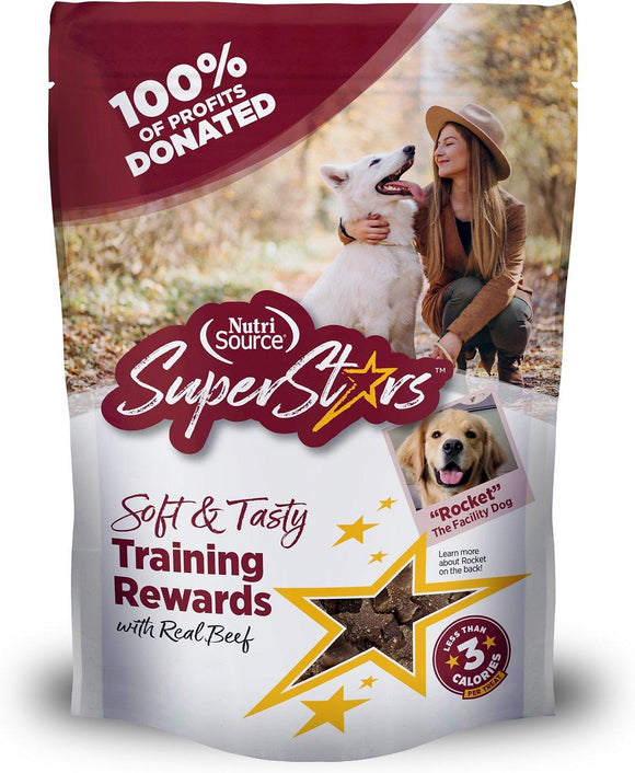 NutriSource- SuperStars Soft & Tasty Beef Training Dog Treats, 4-oz
