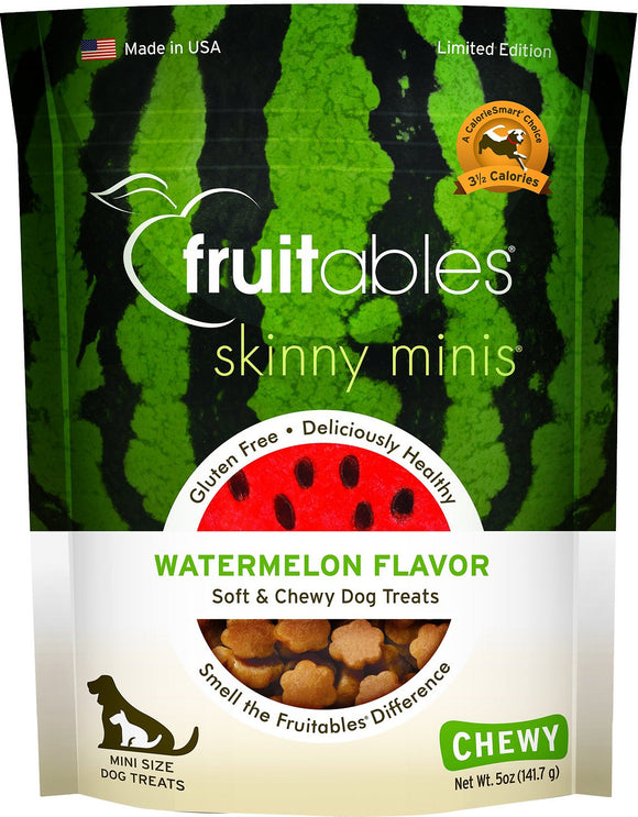 Fruitables Skinny Minis Watermelon Flavor Soft & Chewy Dog Treats, 5-oz