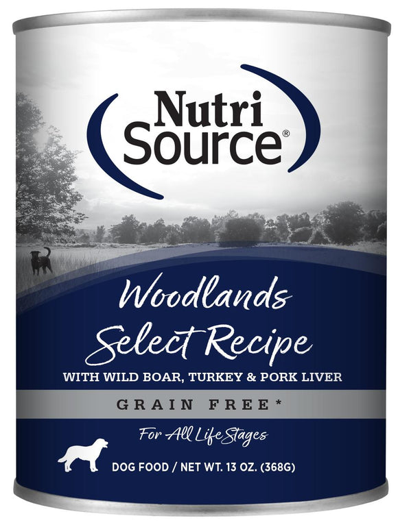 NutriSource- Grain Free Woodlands Select Canned Dog Food, 13-oz