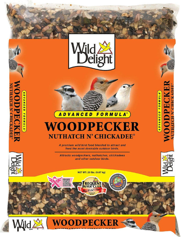 Wild Delight Advanced Formula Woodpecker, Nuthatch N' Chickadee Wild Bird Food, 20-lb