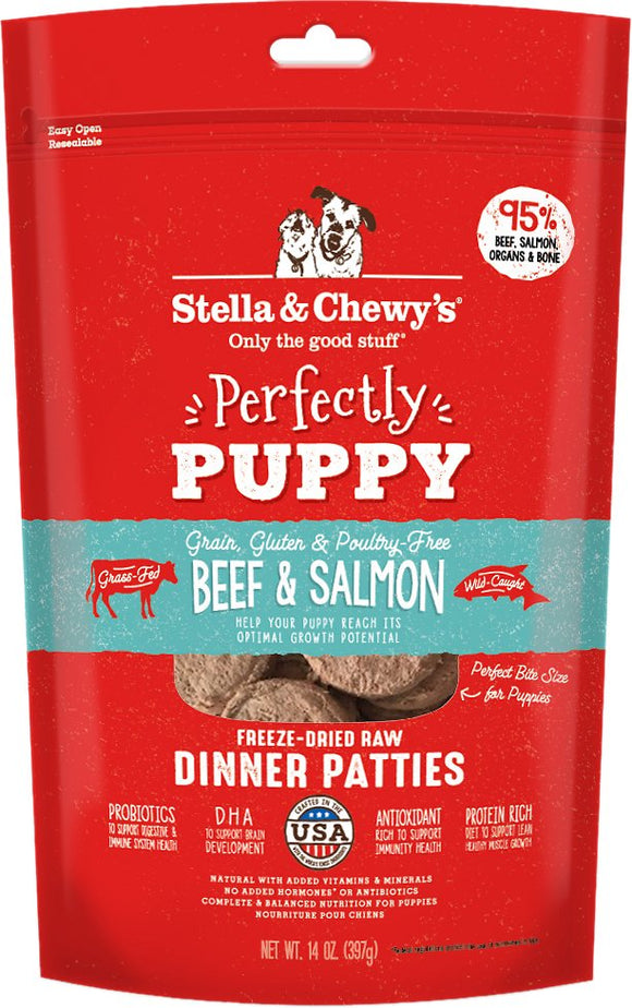 Stella & Chewy's - Perfectly Puppy Beef & Salmon Freeze-Dried Dinner Patties