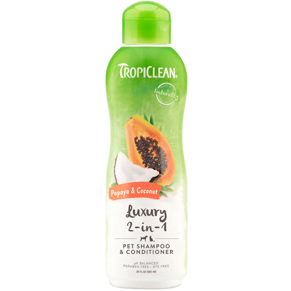 TropiClean - Papaya & Coconut Luxury 2-in-1 Shampoo
