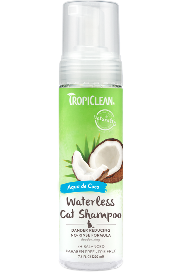 TropiClean - Waterless Shampoo - Aqua de Coco Dander Reducing Cat Shampoo